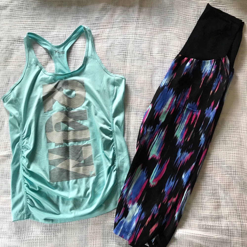 Maternity tank top & active capris